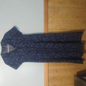 Women's Crazy Horse blue floral shirt dress 12p